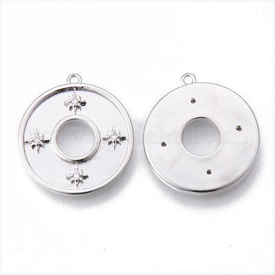 Латунные микропаве прозрачные подвески с фианитом KK-N232-175P-NF-1