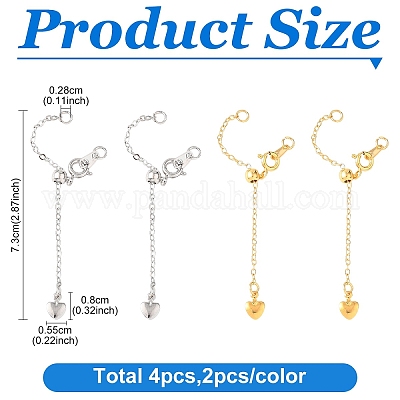 4 шт. двухцветные латунные концевые цепи&nbsp;FIND-YW0010-34-1