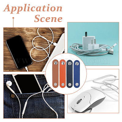 24 шт. 4 цвета pu кожаный ремешок для хранения кабелей данных&nbsp;AJEW-DC0001-88-1