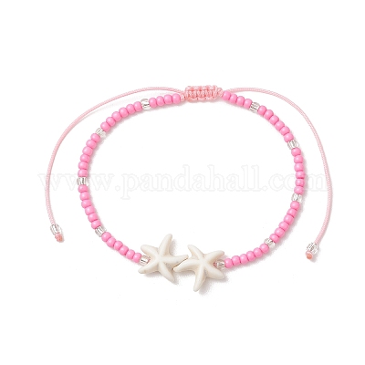 Браслеты из синтетической бирюзы и стеклянного бисера&nbsp;BJEW-MZ00314-1