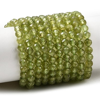 Природный перидот бисер нитей&nbsp;G-P603-C-4mm-01-1