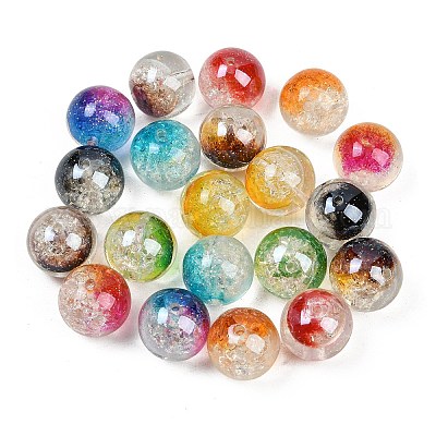 Прозрачные бусины из потрескавшейся смолы&nbsp;RESI-C070-15-1