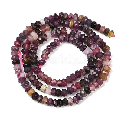 Нити из натуральных разноцветных турмалиновых бусин&nbsp;G-B175-A07-2x4mm-1