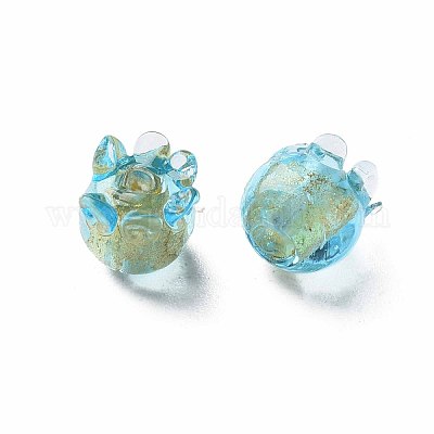 Ручная работа золотой фольги Lampwork бисер X-FOIL-T004-04B-1