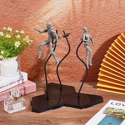 Пластиковые подставки для кукол с регулируемым кронштейном из змеиной кости&nbsp;ODIS-WH0002-90-1