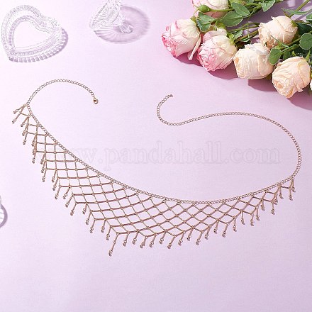 Латунные треугольные сетчатые цепочки с кисточками для танца живота NJEW-C00037-1