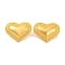 Brass Stud Earrings for Women, Lead Free & Cadmium Free, Heart, Real 18K Gold Plated, 27.5x36mm
