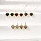 Brass Cubic Zirconia Heart Stud Earrings, Cadmium Free & Lead Free, Long-Lasting Plated, Rack Plating, Real 18K Gold Plated, Mixed Color, 6x6.5mm