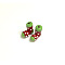 Handmade Lampwork Beads, Christmas Stocking, Red, 17~19x19~21x10~11mm, Hole: 1mm