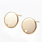 Brass Stud Earring Findings, with Loop, Hole, Flat Round, Nickel Free, Real 18K Gold Plated, 10mm, Hole: 1mm, Pin: 0.8mm