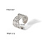 304 Stainless Steel Cross Hollow Web Cuff Ring Unique Design, Stainless Steel Color, Adjustable