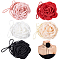 5Pcs 5 Colors Cloth Flower Collar Choker Necklaces, Braided Adjustable Necklaces, Mixed Color, 65.16~65.55 inch(165.5~166.5cm), 1pc/color