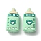 Silicone Beads, Feeding Bottle with Heart Pattern, Light Green, 30x15x9.5mm, Hole: 2mm