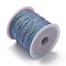 12-Ply Polyester Cords, Round, Steel Blue, 0.8mm, about 27.34 Yards(25m)/Roll