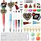 DIY Jewelry Kits, Including 4Pcs Pen and Refill, 184Pcs   Beads, 30Pcs Rhinestone Spacer Beads, 4Pcs Pendants, 10Pcs  Lobster Claw Clasps, 100Pcs Jump Rings and  4Pcs Suede Tassels, Mixed Color, 148x12mm
