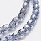 Pearl Luster Plated Glass Faceted Drum Bead Strands, Light Sky Blue, 3x3x3mm, Hole: 1mm, about 99pcs/strand, 12.9 inch