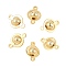 Brass Round Links, Connector Charms, Cadmium Free & Nickel Free & Lead Free, Real 18K Gold Plated, 13x8.5x5mm, Hole: 1.2mm