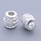 Tibetan Style Alloy Beads, Lead Free & Cadmium Free, Barrel, Silver Color Plated, about 8mm wide, 8mm thick, hole: 3.2mm