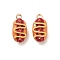 Alloy Enamel Pendants, Food Themes Charms, Hot Dog, 15x8x7.5mm, Hole: 1.6mm