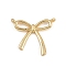 Brass Pendants, Bowknot, Golden, 15x17.5x2mm, Hole: 1mm