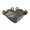 Alloy Magnetic Pendants, Heart, Black, 16.5x25x5.5mm, Hole: 1.2mm