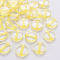Transparent Acrylic Beads, Flat Round, Gold, 16x5mm, Hole: 2.8mm, about 480pcs/500g
