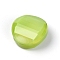 Imitation Jade Glass Beads, Flat Round, Light Green, 14x6.5mm, Hole: 1.2mm