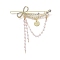 Alloy Crystal Rhinestone Hair Barrettes, with Plastic Beads, Bowknot, Light Gold, 65x50x9mm
