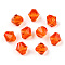 Transparent Acrylic Beads, Bicone, Orange Red, 8x7.5mm, Hole: 1.6mm