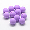 Food Grade Eco-Friendly Silicone Beads, Round, Medium Orchid, 8~10mm, Hole: 1~2mm