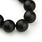 Synthetic Black Stone Beads Strands, Frosted, Round, Black, 12mm, Hole: 1.2mm, about 33pcs/strand, 15.5 inch