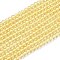 Glass Beads Strands, Imitation Quartz, Faceted, Round, Light Goldenrod Yellow, 2mm, Hole: 0.5mm, about 175pcs/strand, 14 inch