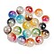 Transparent Crackle Resin Beads, Round, with Glitter Powder, Two Tone, Mixed Color, 16mm, Hole: 1.8mm
