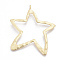 Alloy Big Pendants, Matte Style, Star, Cadmium Free & Nickel Free & Lead Free, Real 14K Gold Plated, 89x76x2.5mm, Hole: 4.5mm
