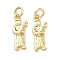 Brass Pendants, Shepherd Charms, Long-Lasting Plated, Rack Plating, Lead Free & Cadmium Free, Golden, 18x7x2mm, Jump Ring: 5x0.8mm, 3mm Inner Diameter