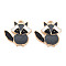 Rack Plating Alloy Pendants, with Enamel, Cadmium Free & Lead Free, Fox, Gray, 20.5x20x3mm, Hole: 1.6mm