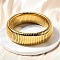 304 Stainless Steel Stretch Bracelets for Women Men, Ion Plating(IP), Golden, 3/4 inch(2cm), Inner Diameter: 2-3/8 inch(6cm)