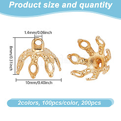 200 шт. 2-х цветные латунные колпачки для бусин&nbsp;FIND-GO0003-29