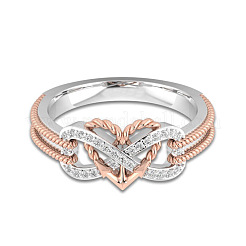 Кольца для женщин из сплава с изображением сердца и бесконечности и кристаллами-стразами&nbsp;FS-WG07318-09