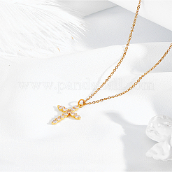 1 шт. латунный хрустальный вращающийся крест-подвеска из нержавеющей стали 304&nbsp;NJEW-LP0009-59