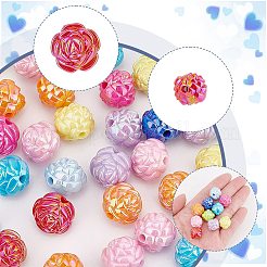 60 шт. 10-цветные переливающиеся акриловые бусины с УФ-покрытием&nbsp;MACR-AR0001-23