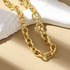 Латунные браслеты-цепочки с кольцами для женщин и мужчин&nbsp;LS-BJEW-K273-09G