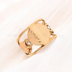 Кольца-манжеты Saint Benedict из нержавеющей стали 304 со стразами&nbsp;LS-RJEW-M069-01G