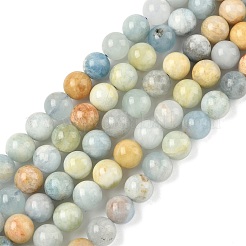 Природные Аквамарин бисер нитей&nbsp;G-D327-A01-8mm