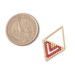 Подвески в форме ромба из стеклянного бисера&nbsp;PALLOY-MZ01085