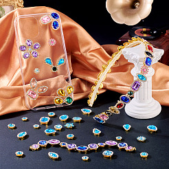 100 шт. пришивные стразы в форме капли/сердца/звезды&nbsp;GACR-TA0001-07F