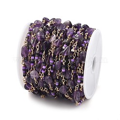 Цепочки из натурального агата и стекла&nbsp;CHC-K014-11G-03