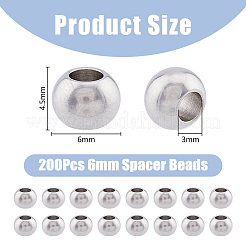200 шт. 201 нержавеющая сталь разделительные бусины&nbsp;STAS-DC0015-02