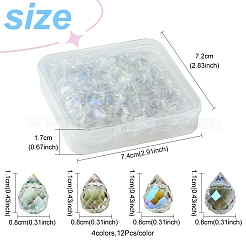 48шт 4 цвета гальванические стеклянные бусины&nbsp;GLAA-FS0001-89