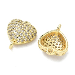 Подвески в форме сердца из латуни с микро-паве и прозрачным кубическим цирконием&nbsp;KK-I476-16G